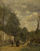 Jean-Baptiste Camille Corot Een straat in Ville d'Avray Spain oil painting artist